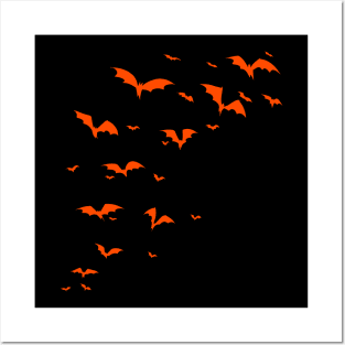 Colony of Flying Orange Bats Posters and Art